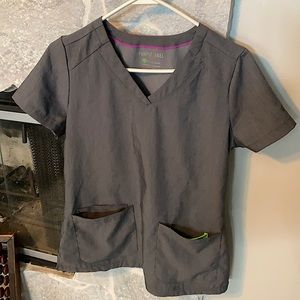 Never Worn!!! Too small for me.Healing Hands Scrub top. Heather grey. Brand new.